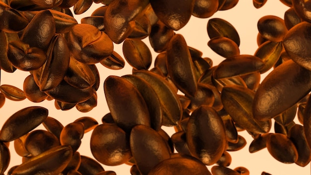 Roasted coffee beans background Coffee Background 3d illustration