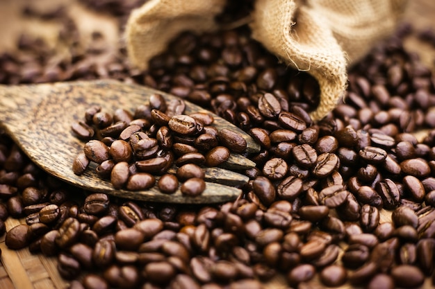 roasted coffee beans, can be used as a background