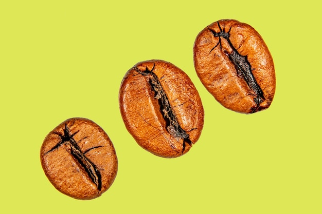 roasted coffee beans, close-up, isolated against the background