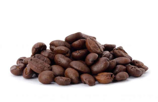 Roasted coffee beans studio shot isolated