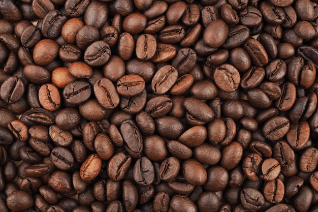 Roasted coffee beans texture