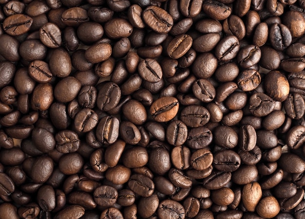 Roasted coffee of coffee beans texture background