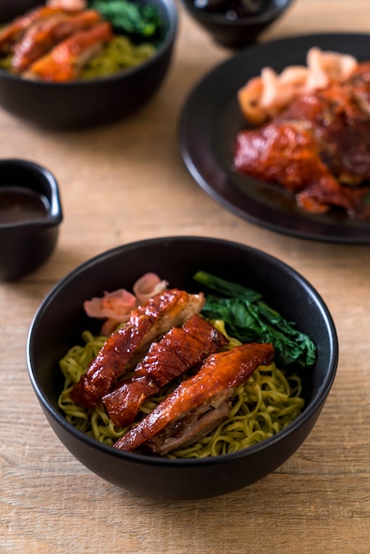 roasted duck with vegetable noodles