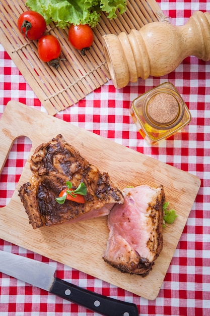 Roasted lamb cooking for easter