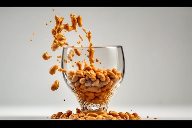 Roasted_Peanut_bean_fall_throw_up_in_glass_bowl_Roasted