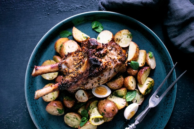 Roasted pork and potato salad