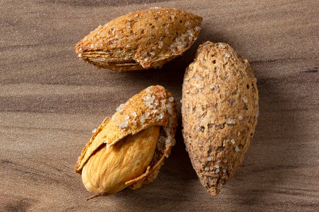 Roasted shelled and salted almonds