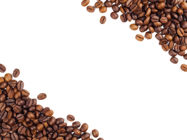 Roasted Thai coffee beans frame background