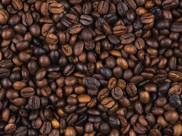 Roasted Thai coffee beans texture background