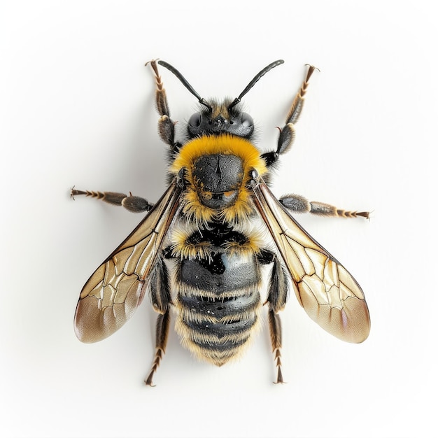 a Robber Bee on white Background top view