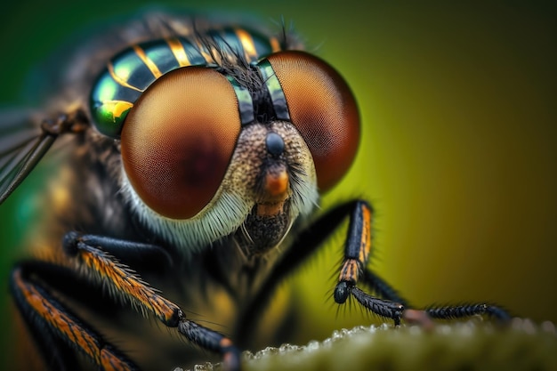 Robber macro photography Fly after prey