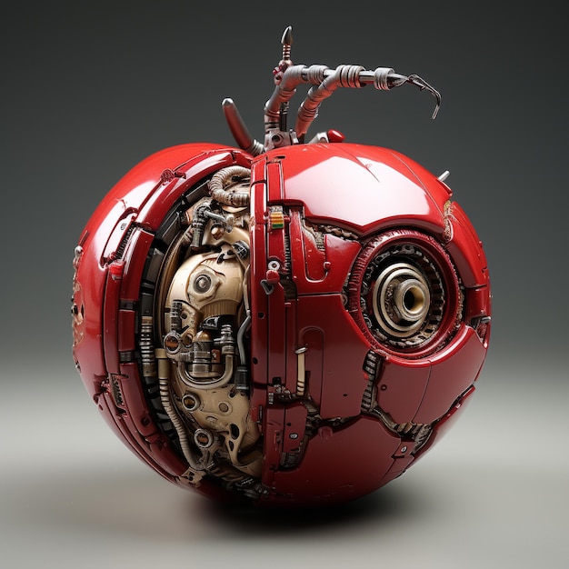 A robot apple hyper realistic full detailed wallpaper