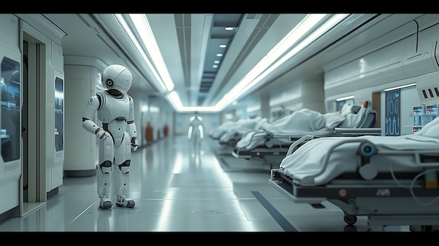 Robot Assistant in Modern Medical Facility