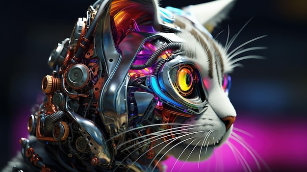 A robot cat UHD wallpaper