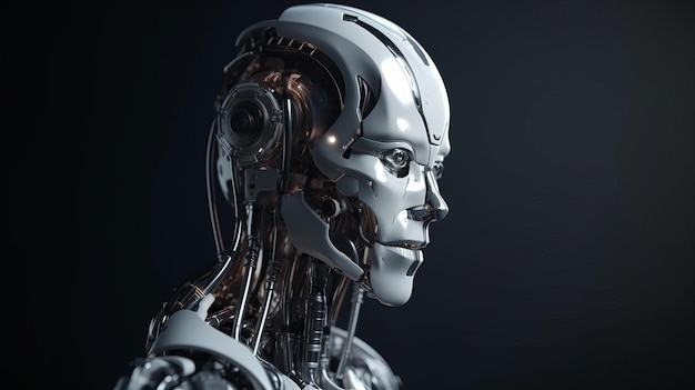 Robot cyborg of the future The concept of AI AI generative