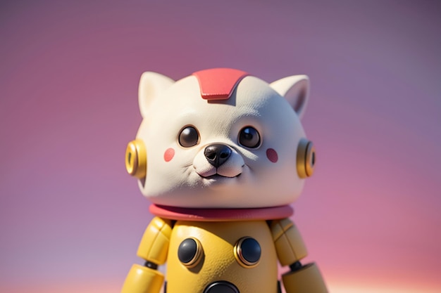 Robot dog AI intelligent robot wallpaper background illustration electronic pet new technology