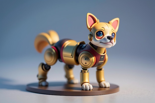 Robot dog AI intelligent robot wallpaper background illustration electronic pet new technology