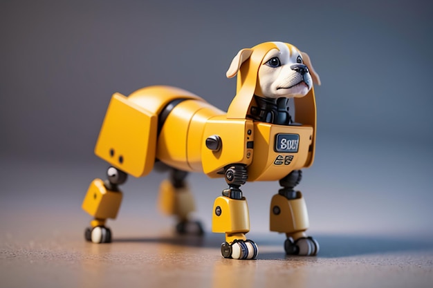 Photo robot dog ai intelligent robot wallpaper background illustration electronic pet new technology