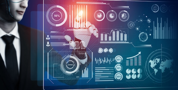 robot hand analyzing data