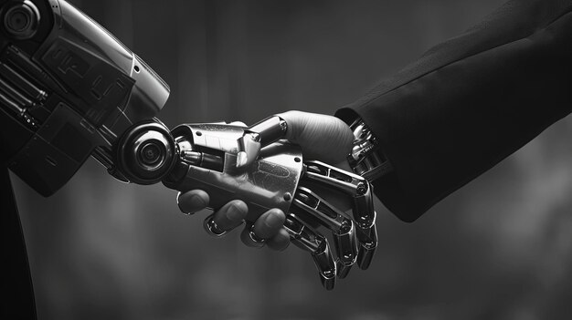 A robot hand shaking UHD wallpaper