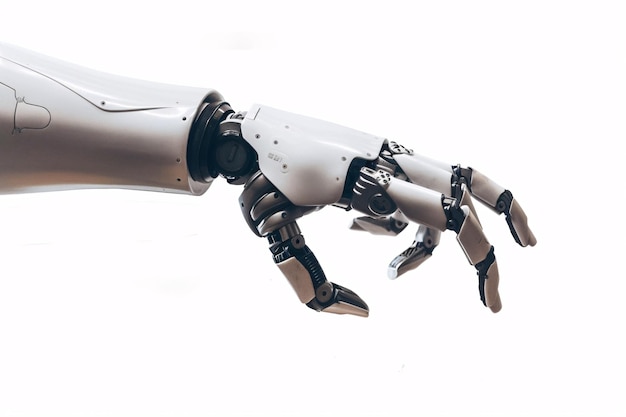 a robot hand with a white background