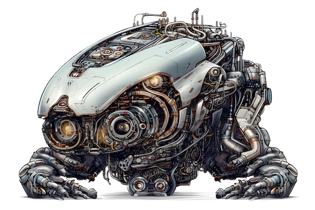 Robot hyper realistic intricate detail illustration style generated ai