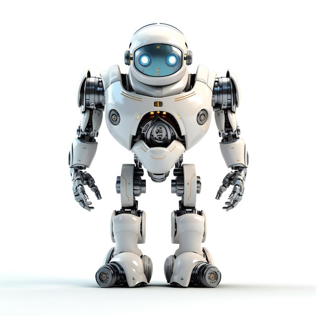 A robot isolated on a white background with shadow