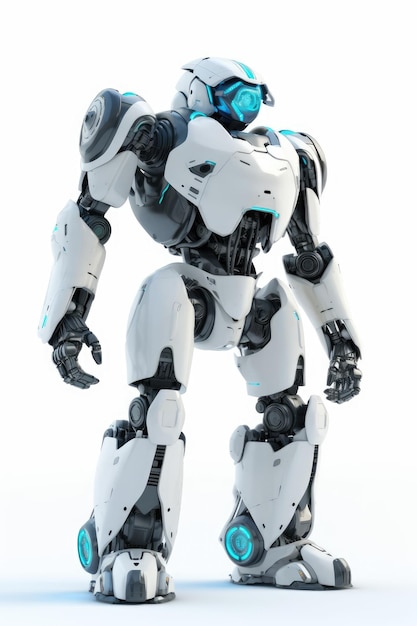 Robot isolated on white generative ai