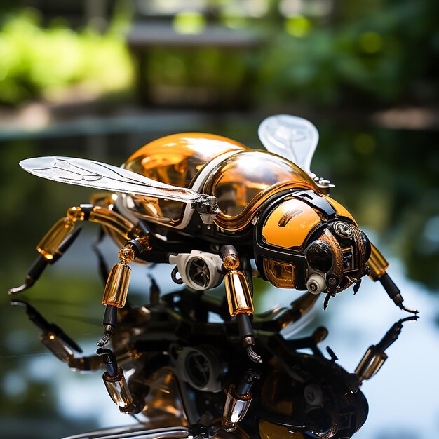 Photo a robot made by a robot that has a glass cover