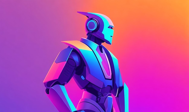 robot meta verse vector illustration thechnology