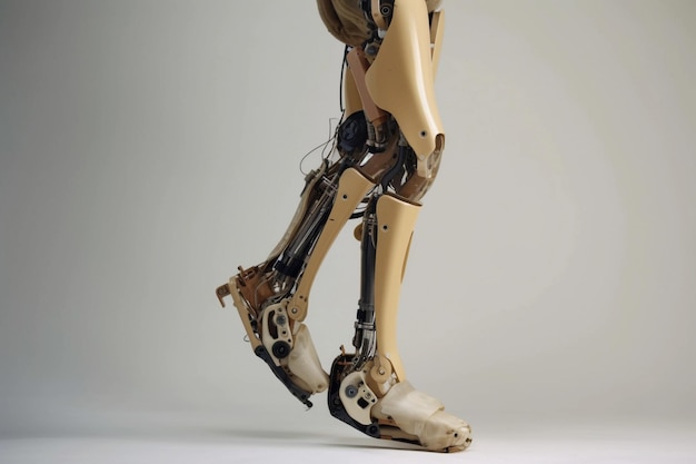 A robot's leg is shown with the word robot on it.