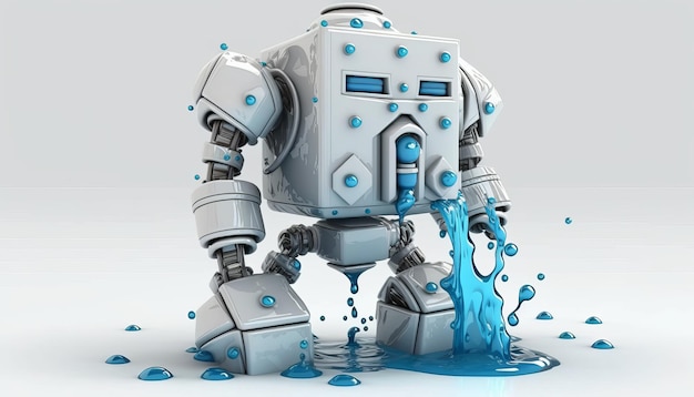 Robot water isolated on a white background Generated AI