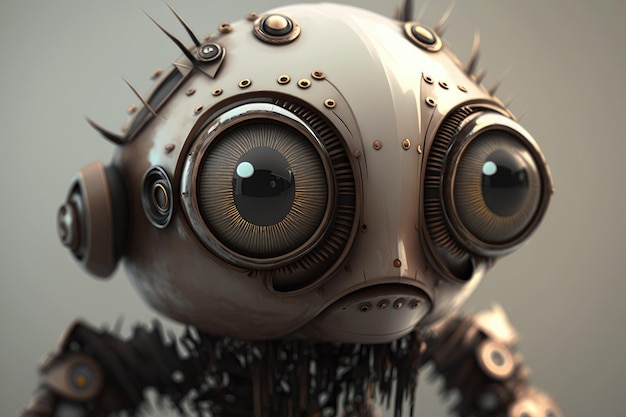 A robot with a big eye and a big nose.