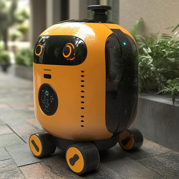 A Robot with delivery boxes delivery robot