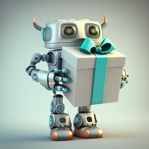 Robot with gift future Generative AI