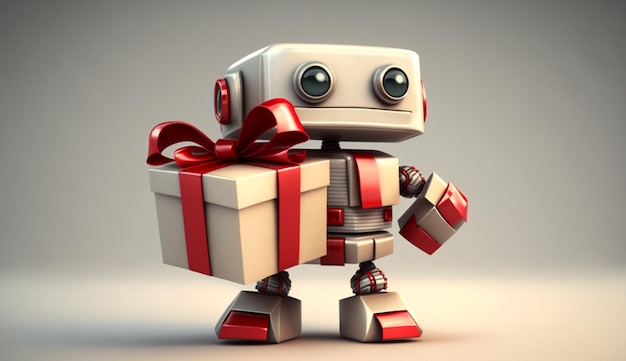 Robot with a gift Generative AI