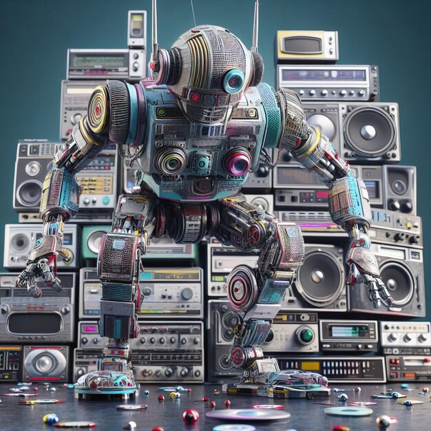 A robot with many speakers