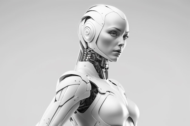 Robot woman background created with generative ai technology high quality illustration