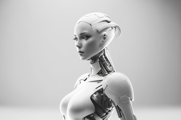 Robot woman background Created with generative Ai technology