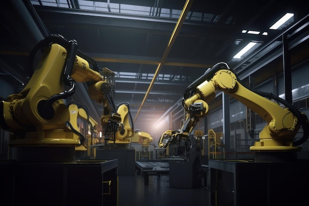 Robotic arm in factory Ai generated