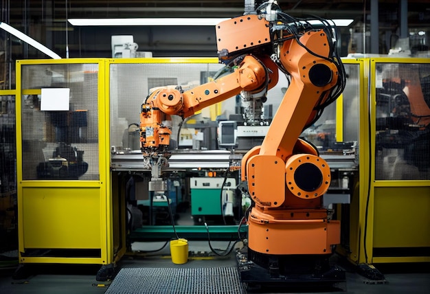 Robotic assembly product in factory Automation industry Created with Generative AI technology