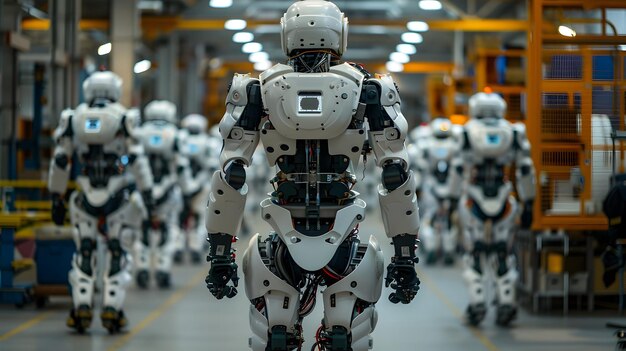 Robotic Exoskeleton Production for Industrial Applications Futuristic Manufacturing Concept