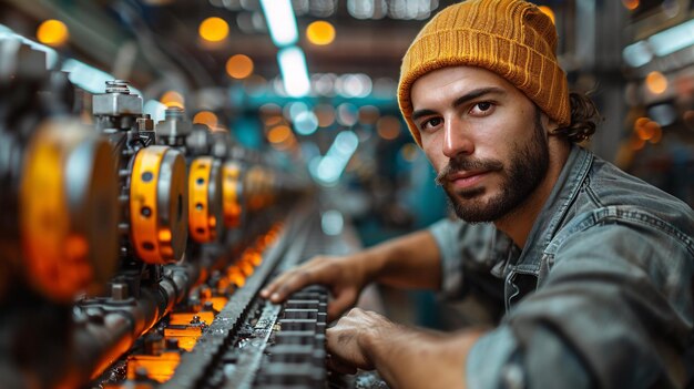 Robotic and mechanic engineer Working on construction site with factory equipment