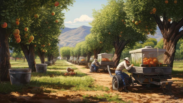 Robotic Partnership Gentle Watermelon Harvest in SunKissed Orchard