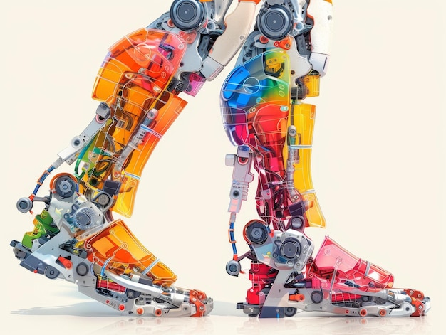 Photo robotic shoes and legs artwork