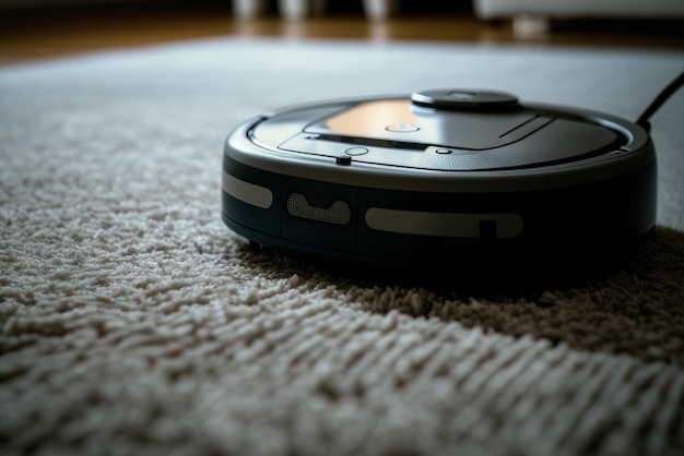 a robotic vacuum cleaner representing the home automation and appliance industry