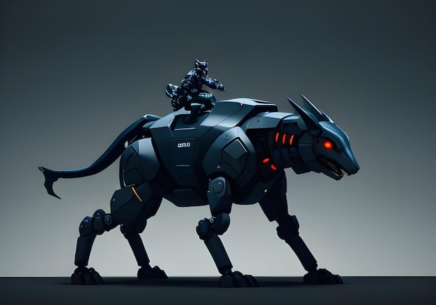 robotic wolf character