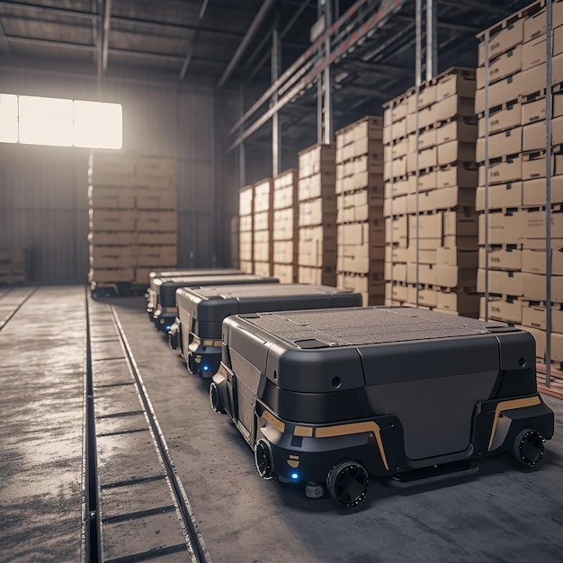 Robotized courier warehouse Autonomous mobile robots Generative AI