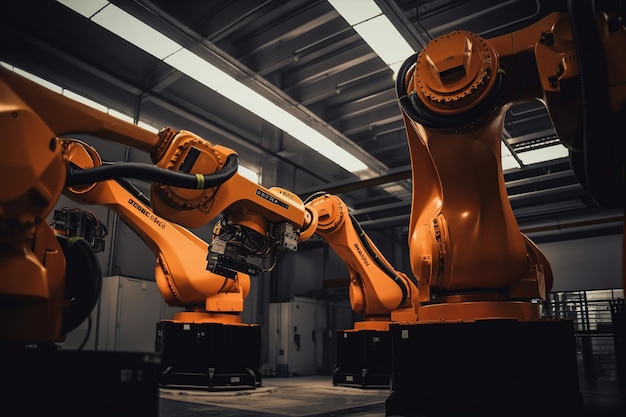 Robots in a warehouse with one that says'robot '