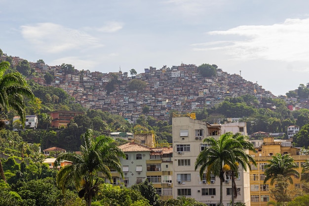 Rocinha favela, seen from the top of the gavea district in Rio de Janeiro - Brazil.